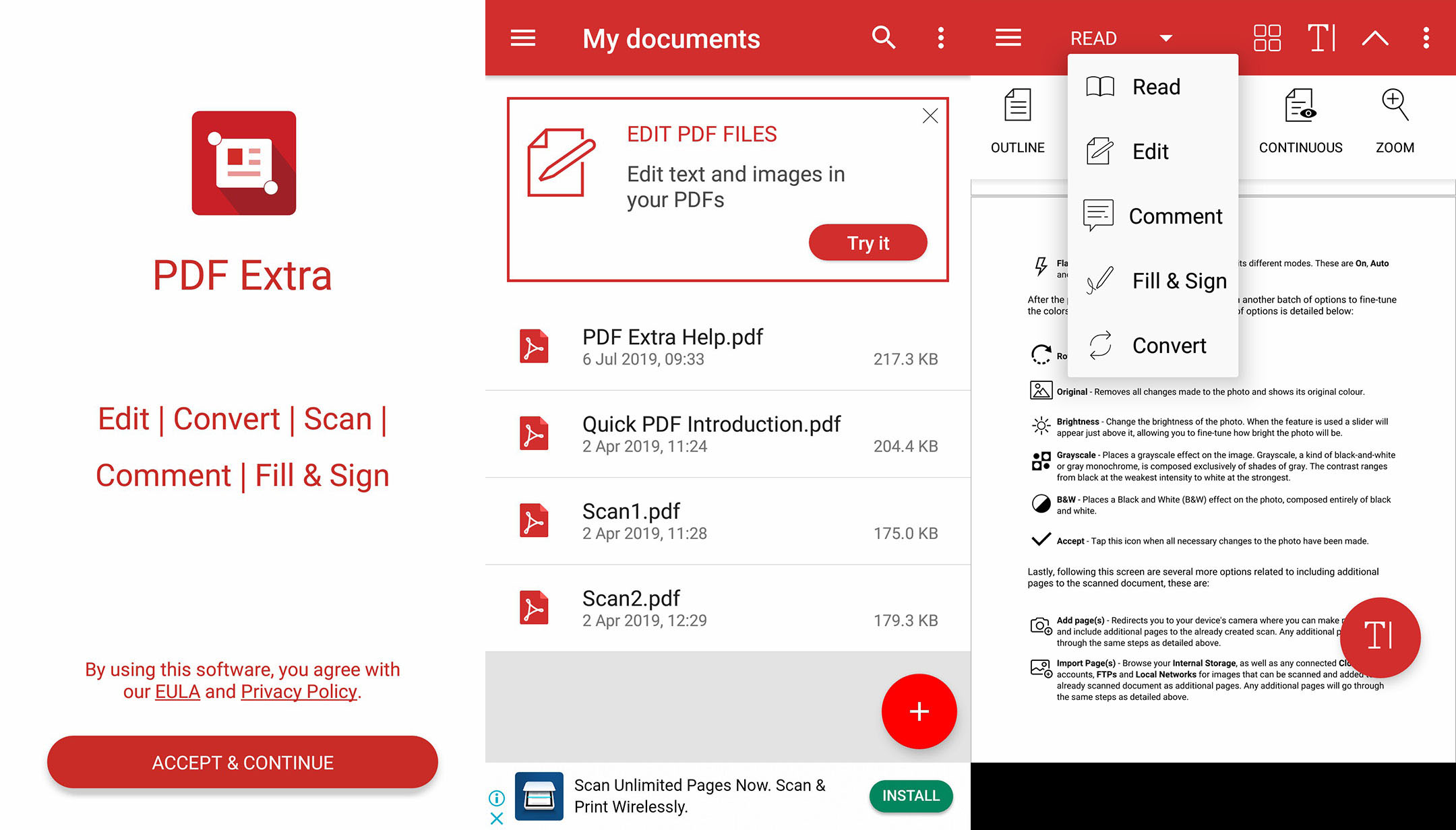 Download PDF Extra - Scan, View, Fill, Sign, Convert, Edit latest version for Android free